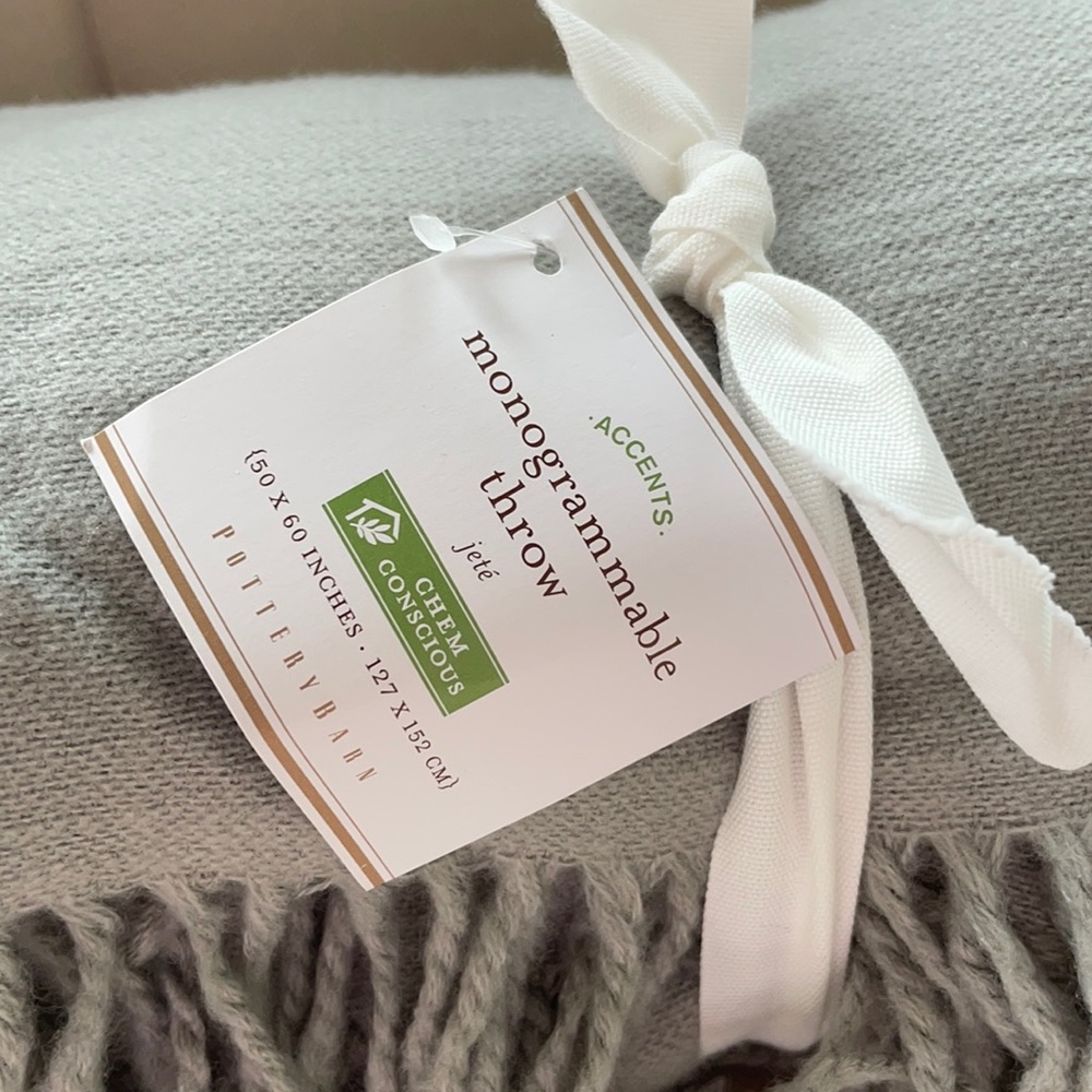NWT Pottery Barn Throw- Gray